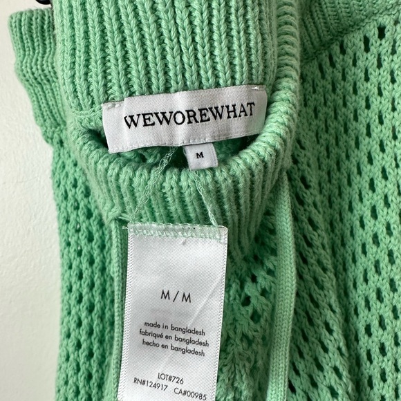 NEW WeWoreWhat Mint Green Crochet Drawstring Shorts Size Medium - Picture 8 of 9